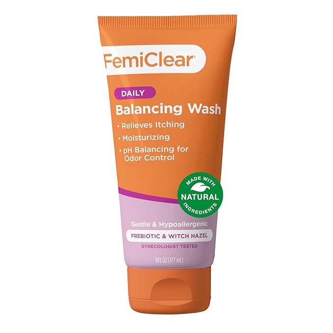 FemiClear Soothing Daily Feminine Wash - Feminine Care Wash for Itching & Irritated Skin, Feminine Hygiene Products, Essentials for Vaginal Health, PH Balance for Women (6FL oz)