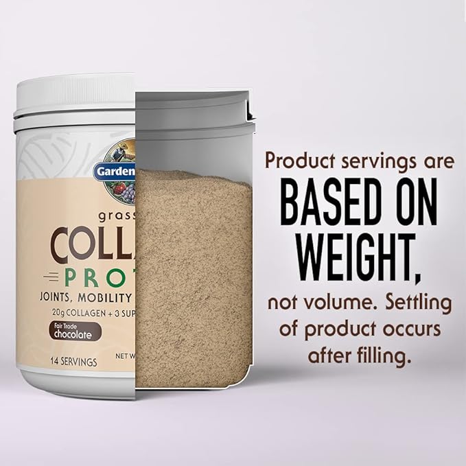 Garden of Life Grass Fed Collagen Protein Powder - Chocolate, 14 Servings, Powder for Joints Mobility Muscle Repair, Collagen Peptides + Super Seeds + Coconut MCTs, Keto Supplement