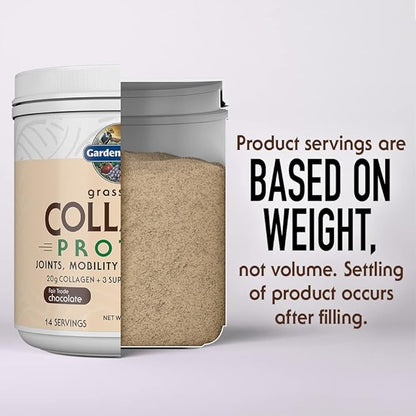 Garden of Life Grass Fed Collagen Protein Powder - Chocolate, 14 Servings, Powder for Joints Mobility Muscle Repair, Collagen Peptides + Super Seeds + Coconut MCTs, Keto Supplement
