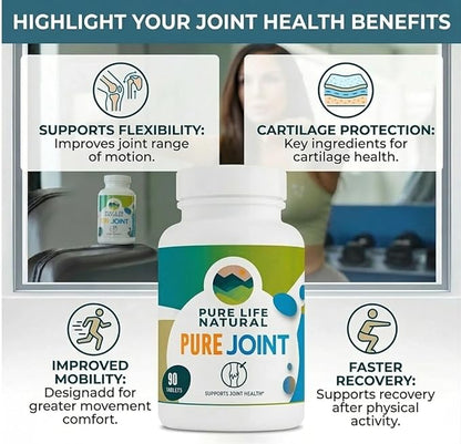 Pure Joint – Glucosamine Chondroitin MSM - Joint Support Supplement – Joint Mobility & Cartilage Support – 90 Tablets by Haidy Cruz