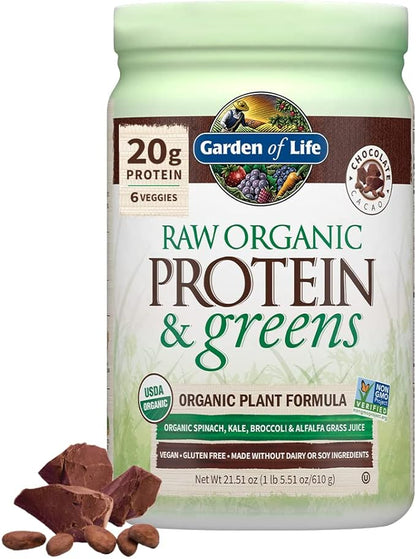 GARDEN OF LIFE Organic Chocolate Protein & Greens, 21.51 OZ
