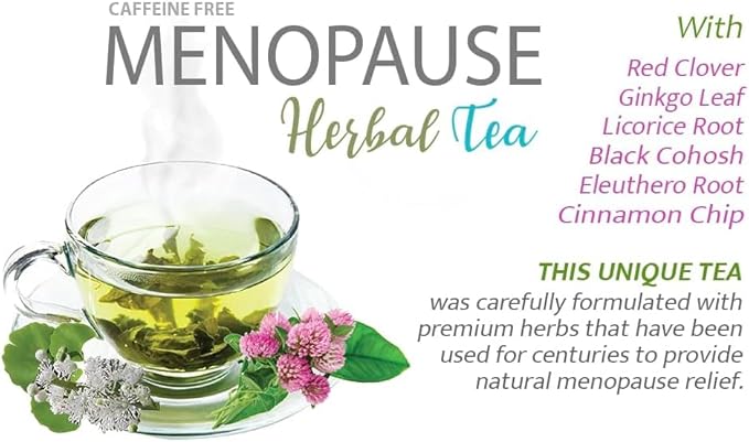 Menopause Support Tea - Menopause Relief - Red Clover Blend - Reduce symptoms of menopause - Menopause Tea - Night Sweats Relief - Hot Flashes Relief - Licorice Root - Black Cohosh - 1 Pack 14 Bags