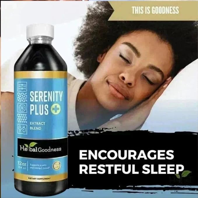 Herbal Goodness Serenity Liquid Extract – Chamomile, Lemon Balm, Valerian Root & Guava Leaf | Natural Calm Sleep Aid for Adults | Relaxing Botanical Blend for Calm, Rest & Wind-Down Support | 12 fl oz