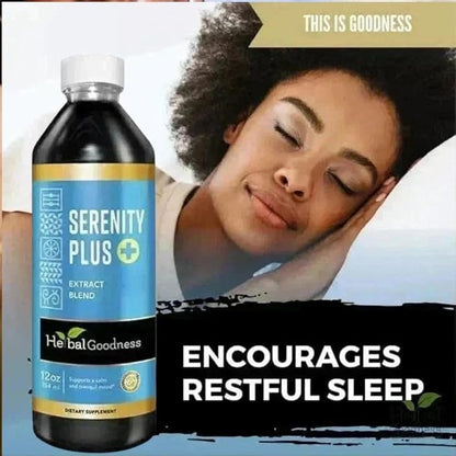 Herbal Goodness Serenity Liquid Extract – Chamomile, Lemon Balm, Valerian Root & Guava Leaf | Natural Calm Sleep Aid for Adults | Relaxing Botanical Blend for Calm, Rest & Wind-Down Support | 12 fl oz