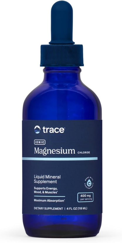 Trace Minerals Ionic Magnesium - Liquid Ionic Magnesium to Support Immune, Brain & Heart Health - Supplement to Aid Energy & Vitality - Supplement with Magnesium & Sodium - 4 fl oz (30 Servings)