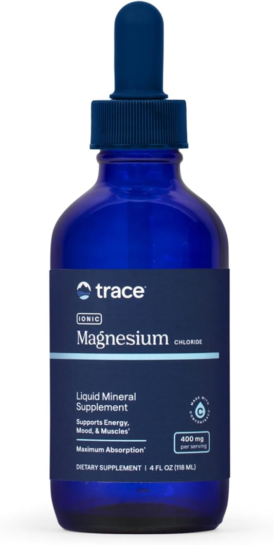 Trace Minerals Ionic Magnesium - Liquid Ionic Magnesium to Support Immune, Brain & Heart Health - Supplement to Aid Energy & Vitality - Supplement with Magnesium & Sodium - 4 fl oz (30 Servings)