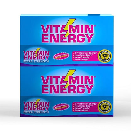 Vitamin Energy Vitamin D Extra Strength Energy Shot Mixed Berry 10 Pack, 260mg Natural Caffeine, B-Complex, Vitamin D, Wellness Support, Keto, Zero Sugar, Gluten-Free Vegan Kosher, 1.93 fl oz