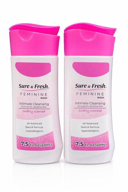 (2 pack) Sure & Fresh Feminine Wash Intimate Cleansing Subtly Scented 7.5 fl oz