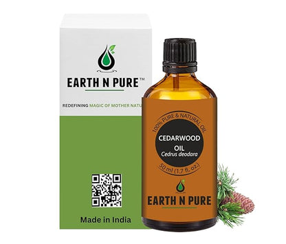 Earth N Pure Cedarwood Essential Oil for Skin and Hair | Natural and Therapeutic Grade | 50 ML