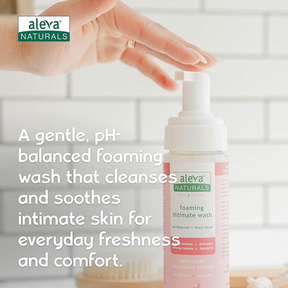 Aleva Naturals Foaming Intimate Wash, Cleanses & Refreshes Women's Intimate Areas, pH Balanced, Natural & Organic Formula, Economy Pack - 6x200ml, Clear, 37882