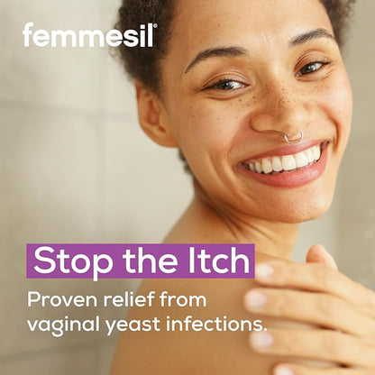 Femmesil Yeast Infection Treatment for Women, with Clotrimazole, Antifungal Vaginal Cream for Soothing Relief of Vaginal Itch & Irritation, Burning & Discomfort, 1.7oz Tube