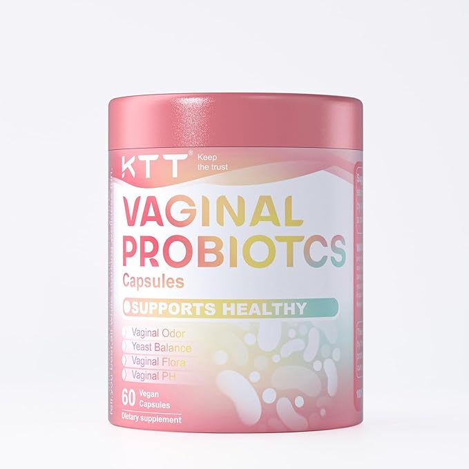 KTT Vaginal Probiotics Made in The USA, pH Balance for Women, 5 Billion CFUs Womens Probiotic Vaginal Health Odor Control, Hormone Support, 60 Caps