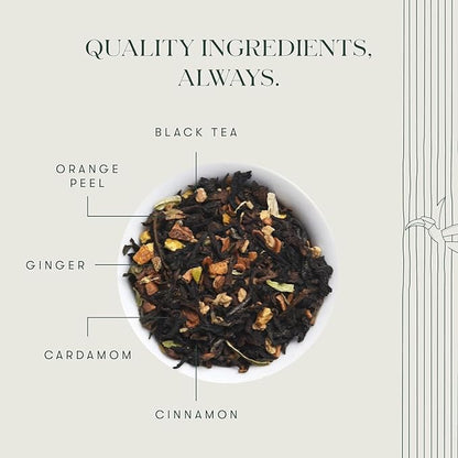 Luxmi Estates Orange Spice Darjeeling Black Tea for Caffeinated Morning Boost Natural Energy | 50 Biodegradable Teabags (50 cups)