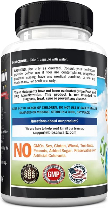 Probiotic 65 Billion - Probiotics with Prebiotic for Women & Men - Lactobacillus Acidophilus Digestive Health Capsules - Targeted Release Technology - Shelf Stable Supplement Non-GMO Dairy Free-30ct