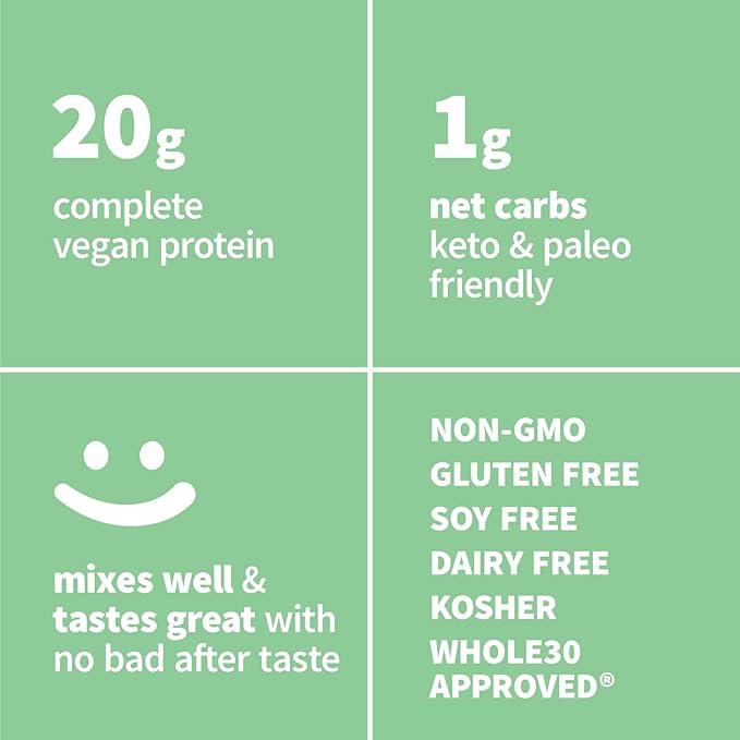 Sprout Living Organic Pea Protein Powder, Unflavored, 20 Grams of Plant Based Organic Protein Powder Without Artificial Sweeteners, Non Dairy, Non-GMO, Vegan, Gluten Free (1 Pound, 19 Servings)
