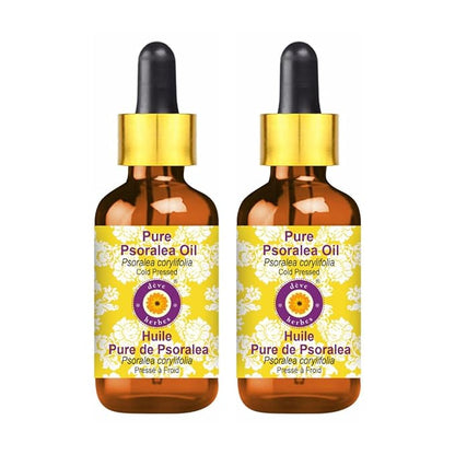 dève herbes Pure Psoralea Oil (Psoralea corylifolia) with Glass Dropper Cold Pressed (Pack of Two) 100ml X 2 (6.76 oz)