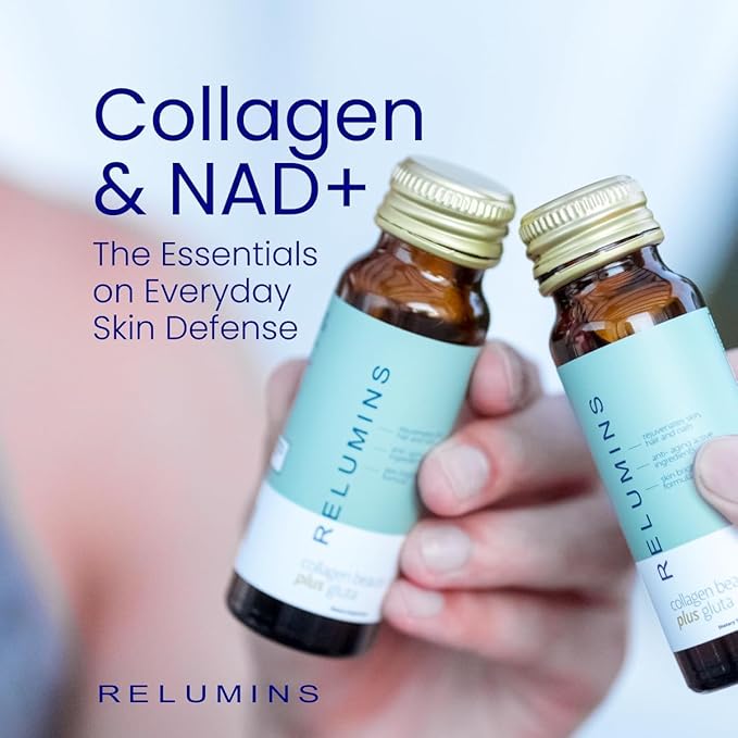 Relumins World's Most Advanced Collagen Drink - 10,000mg w/Glutathione & Antioxidants | USA's No.1 Liquid Collagen, Anti-Aging Spring Glow Essentials | Apple Flavor | Made in USA - 20 Bottles