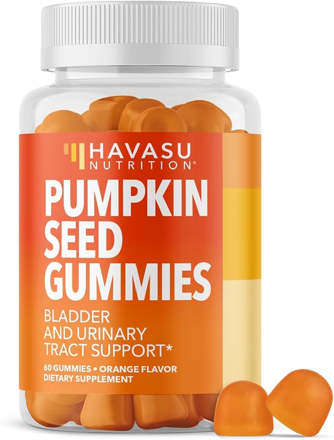 Pumpkin Seed Oil Gummies for Bladder and Urinary Tract Support - 200mg Pumpkin Seed Extract Per Serving - Vegan, Non-GMO, Gluten-Free - Sugar Free Pumpkin Seed Gummies - Orange Flavor, 30 Servings