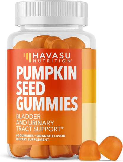 Pumpkin Seed Oil Gummies for Bladder and Urinary Tract Support - 200mg Pumpkin Seed Extract Per Serving - Vegan, Non-GMO, Gluten-Free - Sugar Free Pumpkin Seed Gummies - Orange Flavor, 30 Servings