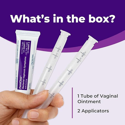 FemiClear for Bacterial Vaginosis Symtoms - Fast Relief for Discomfort, Itching & Discharge, pH Balance & Vaginal Health Support, Freshness & Odor Control, All-Natural Organic Ingredients, 2-Day Dose