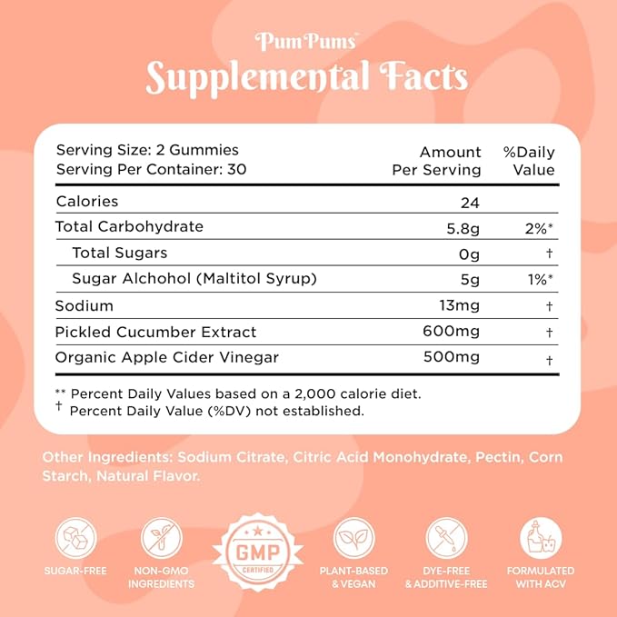 Period Cramp Relief Gummies for Women | Natural Pickle Extract & Apple Cider Vinegar | Targets Menstrual Cramps, Hormonal Acne, Bloating & Mood Swings | Sugar-Free, Vegan, 60 Gummies
