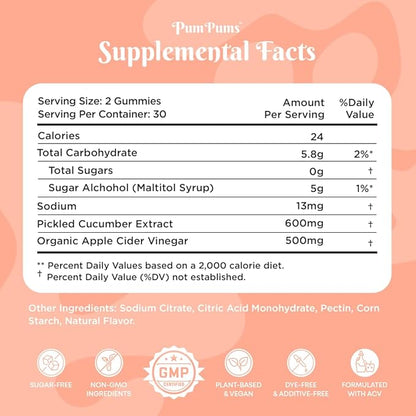 Period Cramp Relief Gummies for Women | Natural Pickle Extract & Apple Cider Vinegar | Targets Menstrual Cramps, Hormonal Acne, Bloating & Mood Swings | Sugar-Free, Vegan, 60 Gummies