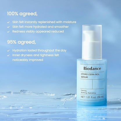 BIODANCE Hydro Cera-nol Serum, Hydrating, Soothing Facial Serum for Dry & Sensitive Skin with Ceramide, D-Panthenol, Hyaluronic Acid, Korean Skin Care | 1.01 fl.oz x 1 ea