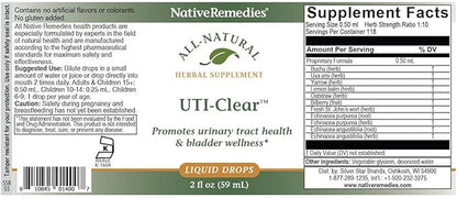 Native Remedies UTI-Clear for Urinary Tract and Bladder Health, 59 ml