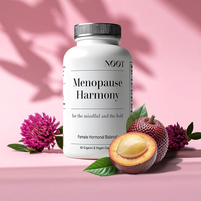 NOOT Menopause Harmony - Menopause Supplements for Women, Night Sweats & Hot Flash Relief, Hormone Balance for Women with Aguaje Fruit, Genistein and Vitex, Biohacking & Nootropics, 60 Capsules