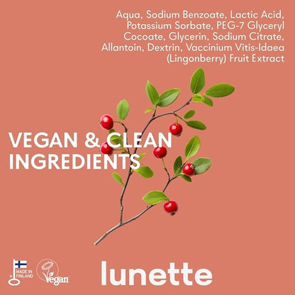 Lunette Yoni Wipes – Best Feminine Wipes for Intimate care - pH-balanced & Gentle - Vegan & Compostable - Travel-friendly for on-the-go & Public bathrooms, Made in Finland, 20 Pack