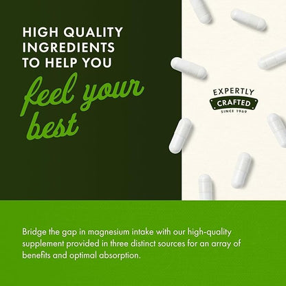 Swanson Triple Magnesium Complex - Mineral Supplement - Natural Support - Featuring Citrate, Oxide & Aspartate - (300 Capsules, 400mg Each, 4 Pack)
