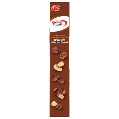 Premier Protein Chocolate Almond Cereal, Chocolatey Protein Cereal Flakes with Sliced Almonds, Contains 20g of Protein Per Serving, 9 OZ Box