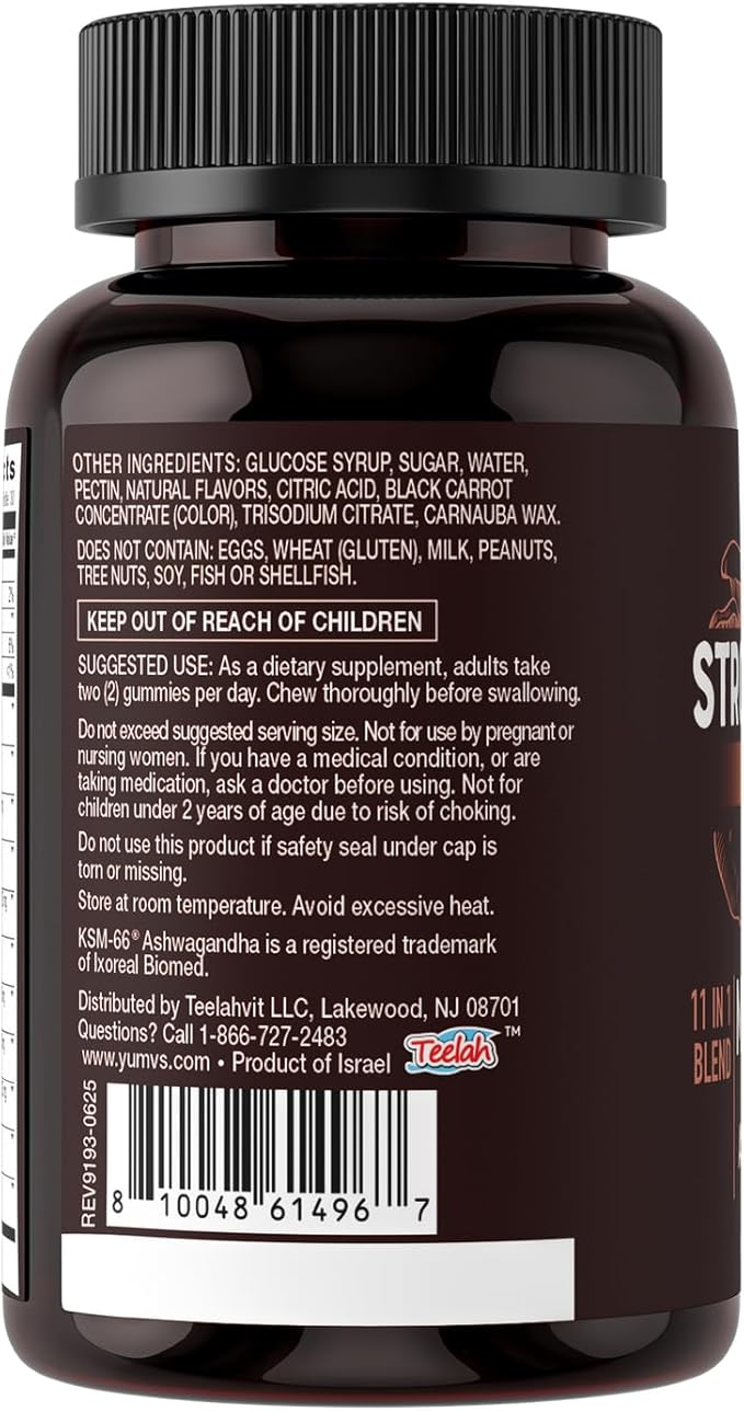 Mushroom Gummies with Ashwagandha - 350mg 10-in-1 Mushroom Blend - Lions Mane, Cordyceps, Reishi, Chaga, Turkey Tail, Maitake, Shiitake - Gelatin Free, Vegetarian - 60 Count (2 Per Serving)