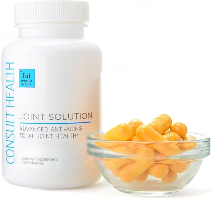 Consult Health Joint Solution Advanced Total Joint Health Dietary Supplement for Relief, Curcumin C3 Complex Turmeric for Maximum Flexibility, UC Type II Collagen, Hyaluronic Acid, 30 Capsules