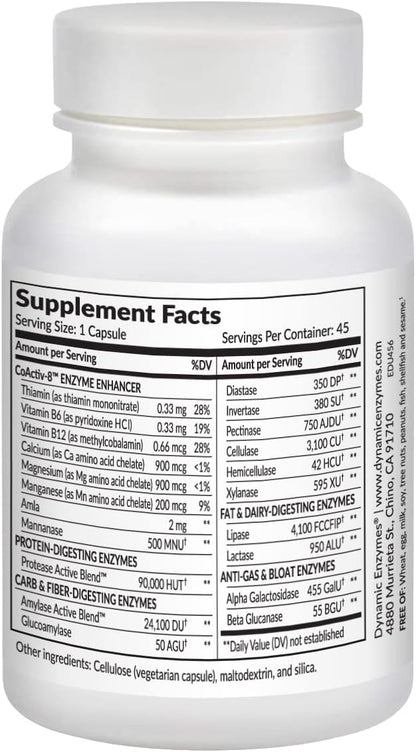 Eat E-Z Ultra Advanced Digestive Enzyme Supplement – Broad-Spectrum Multi-Enzyme Formula for Heavier & Harder-to-Digest Meals – Supports Occasional Bloating, Gas & Indigestion – 45 Vegetarian Capsules