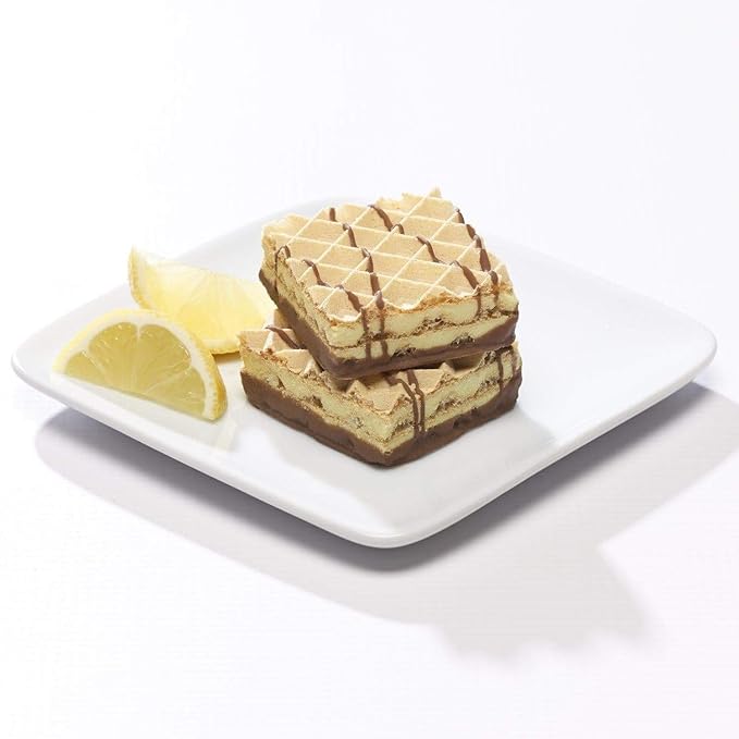 Proti-Thin High Protein Lemon Wafer Squares, Low Sugar, Low Carb, Aspartame Free, Diet Wafer Bars, Healthy Snack, 5 Servings, 2 Wafers per Serving