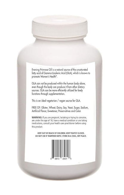 Evening Primrose Oil - Cold Pressed 100 mg of Natural Sourced GLA - 1,000 mg