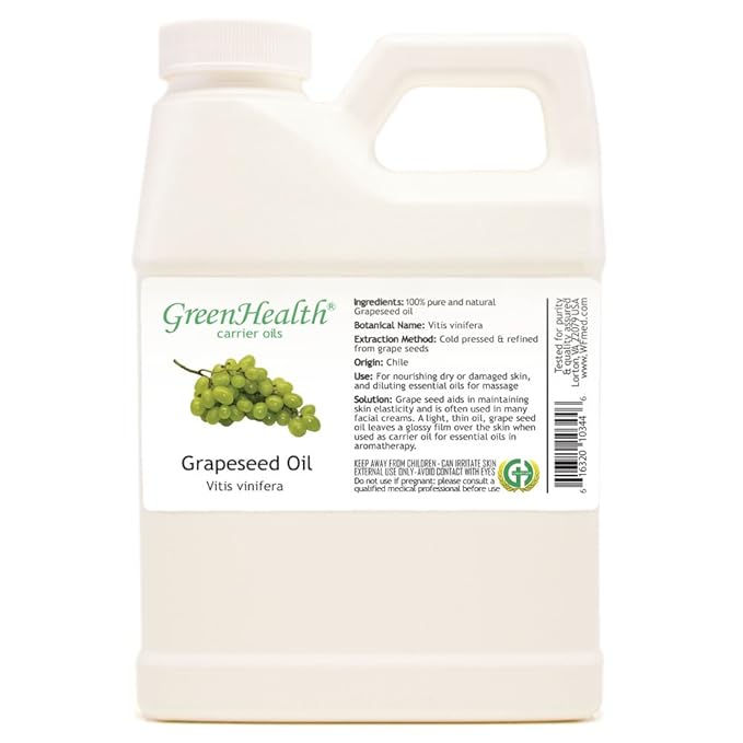 GreenHealth Grapeseed Carrier Oil - 100% Pure & Natural