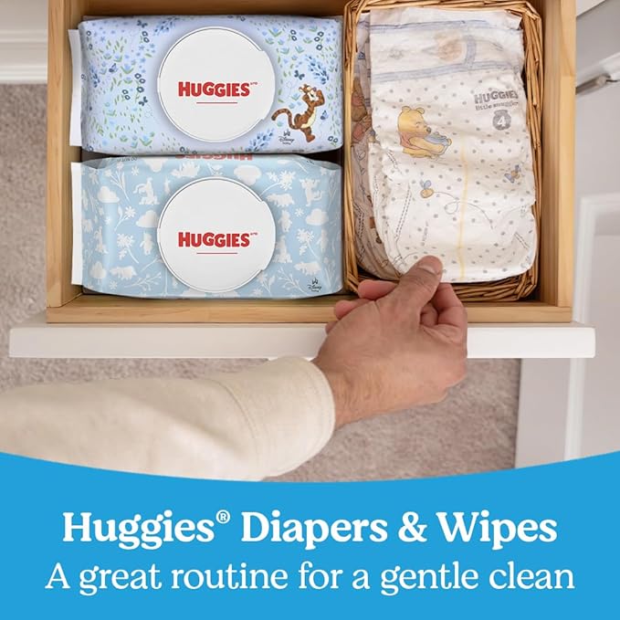 Huggies Natural Care Cucumber, Aloe and Vitamin E Baby Wipes, Hypoallergenic, Scented, 6 Flip-Top Packs (288 Wipes Total), Packaging May Vary