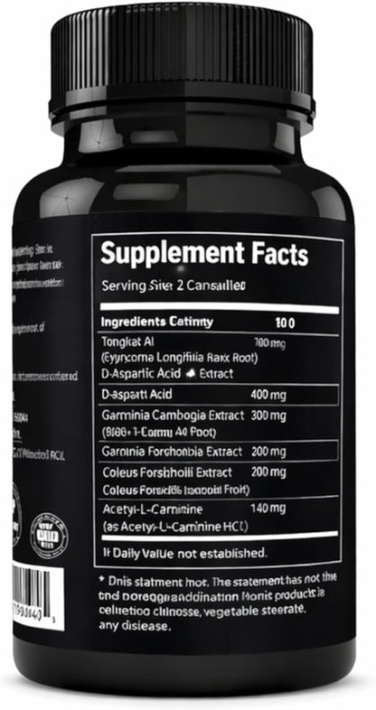 Andro400 Ultra Max T Maximum Strength T-Support Complex – 200:1 Tongkat Ali, ForsLean, & D-Aspartic Acid – Premium Formula for Lean Muscle & Metabolism – 2 Pack, 120 Capsules, 60 Day Supply