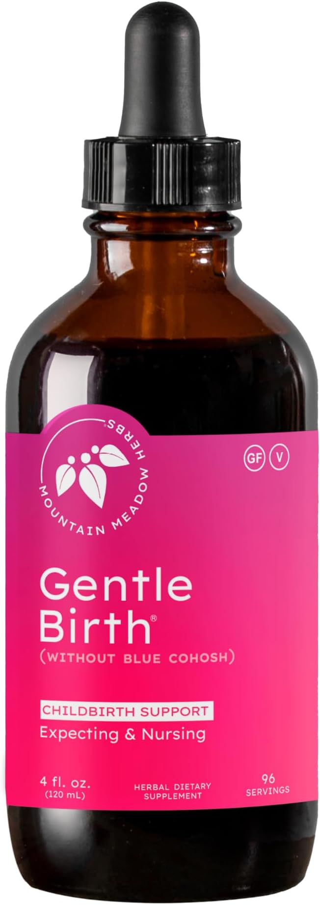 Mountain Meadow Herbs Gentle Birth for Birth Prep/Labor Prep, Fast Acting Liquid Herbal Extract for Childbirth Support w/o Blue Cohosh - 4oz