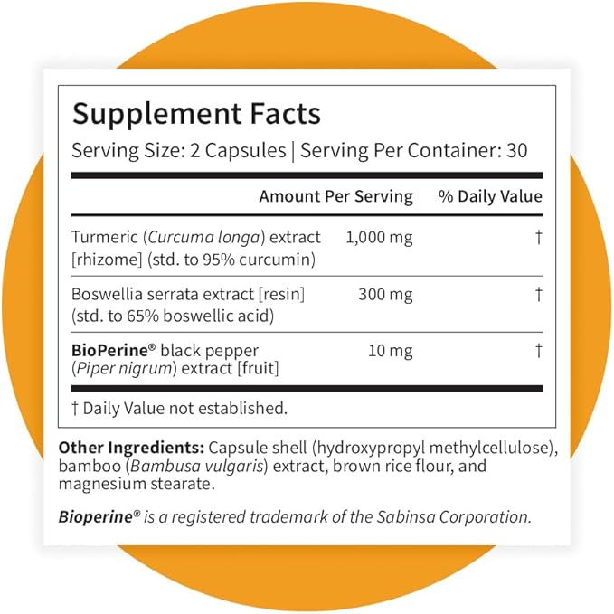 Pattern Wellness Turmeric Curcumin – 95% Curcuminoids with BioPerine® Black Pepper – Supports Joint, Cognitive & Immune Health – Non-GMO, Gluten Free – 120 Capsules