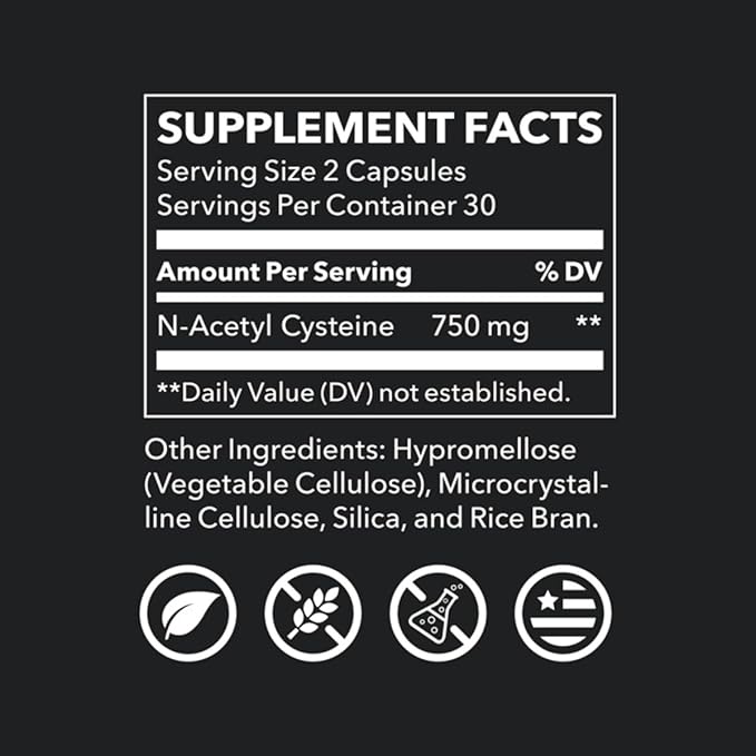 LifeSeasons N‑Acetyl Cysteine (NAC) 750 mg – Antioxidant & Detox Support Supplement – Glutathione Precursor, Immune & Respiratory Health, Liver & Cellular Protection – 60 Veg Capsules