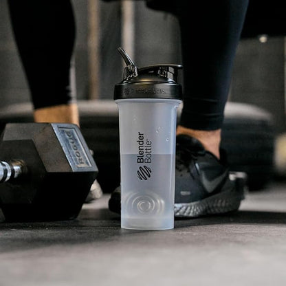 BlenderBottle Classic V2 Shaker Bottle Perfect for Protein Shakes and Pre Workout, 45-Ounce, Clear/Black