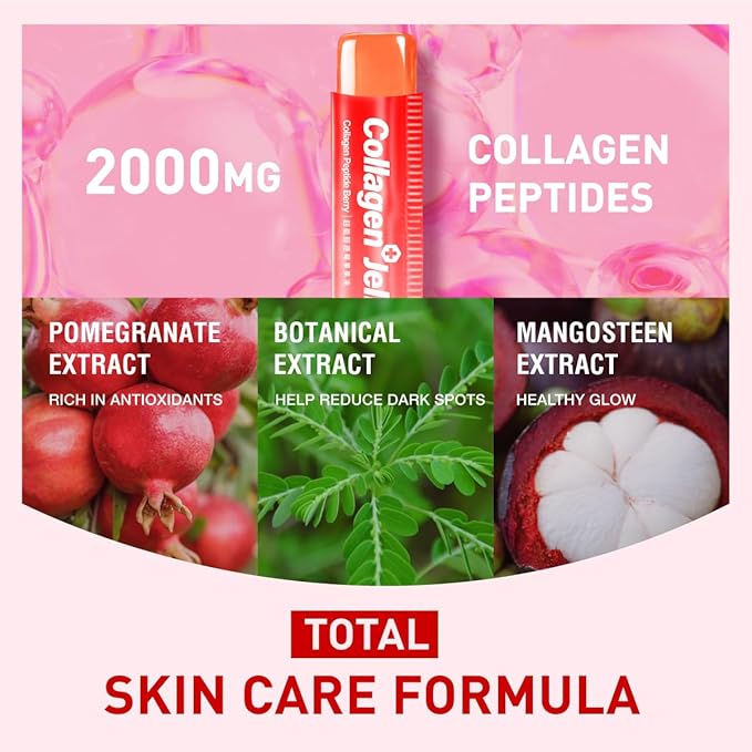 m2 Jelly Super Korean Collagen Jellies Stick – Korean Collagen Sticks Supplement for Women, Cutting Gel Style, Beauty & Wellness Support, Jelly Daily Boost Stick Pouches Berry Flavor(10 Count)