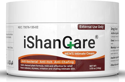 ishancare Balanitis Treatment for Men, 100% Organic Natural Ingredients, Soothing Skin, Yeast, Anti-Inflammatory, Itch Relief, Antifungal, Dryness, Redness, Irritation - 3.53oz