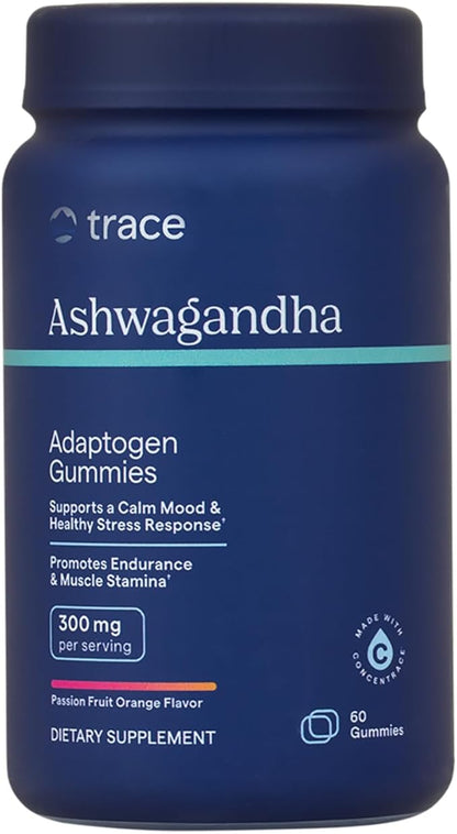 Trace Minerals Ashwagandha - Ashwagandha Gummies for Supporting A Healthy Mindset - Calming Supplement - Better Sleep - Immune System & Energy Support - Passion Fruit Orange - 60 Count (30 Servings)