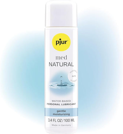 pjur med Natural, Water-Based Personal Lubricant, Moisturizing Lube with 100% Vegan Ingredients - 100ml / 3.4 fl.oz