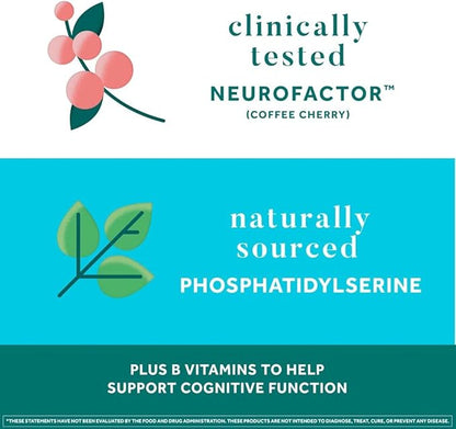 NEURIVA Plus Decaff 50ct Strawberry Gummy (2 Pack) Nootropic Brain Supplement for Memory, Focus & Concentration & Cognitive Function, Clinically Tested NeuroFactor, Phosphatidylserine, Vitamins B6 B12