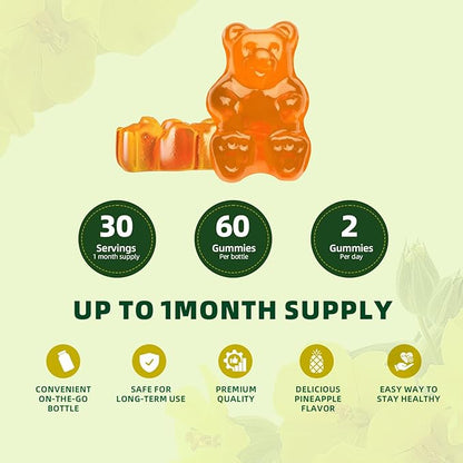 Catfit Mullein Gummies for Lungs – Mullein Leaf Extract with Quercetin, Elderberry for Respiratory & Immune Support,Lung Health & Breathing, Vegan, Pineapple Flavor, 60 Gummies